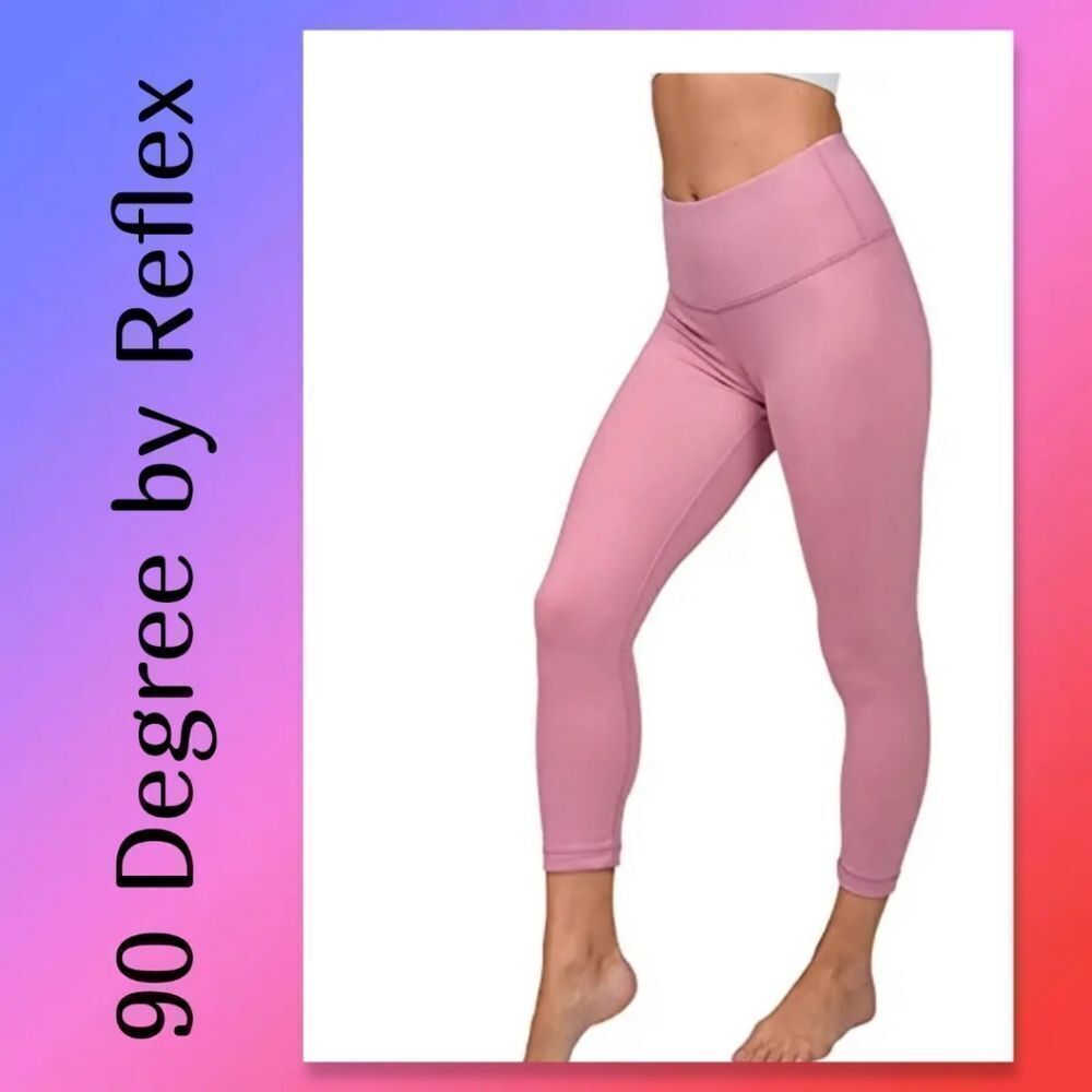 90 Degree By Reflex High Waist Tummy Control 22" Interlock Capri Cub…